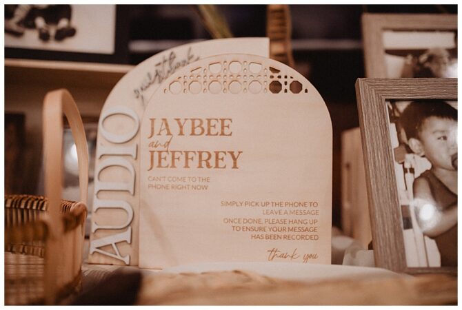 Jaybee and Jeffrey audio guestbook sign.