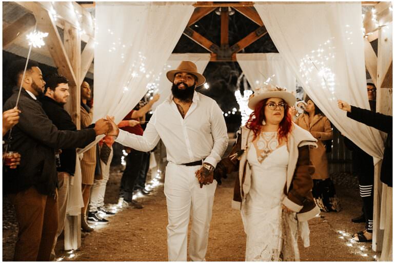 Sparkler Exit Boho Wedding
